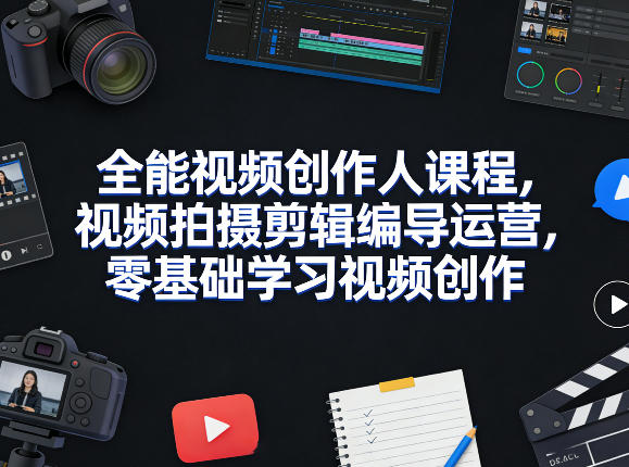 全能视频创作人课程，视频拍摄剪辑编导运营，零基础学习视频创作(更新2026年4月)-吾爱云课堂