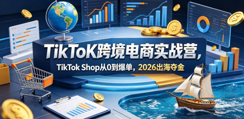 TikToK跨境电商实战营，TikTok Shop从0到爆单，2026出海夺金-吾爱云课堂