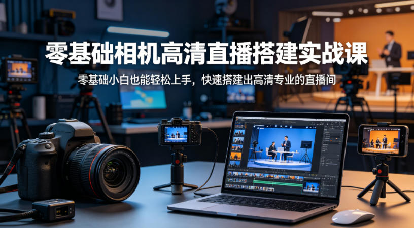 零基础相机高清直播间搭建实战课，小白也能轻松上手，快速搭建出高清专业的直播间-吾爱云课堂