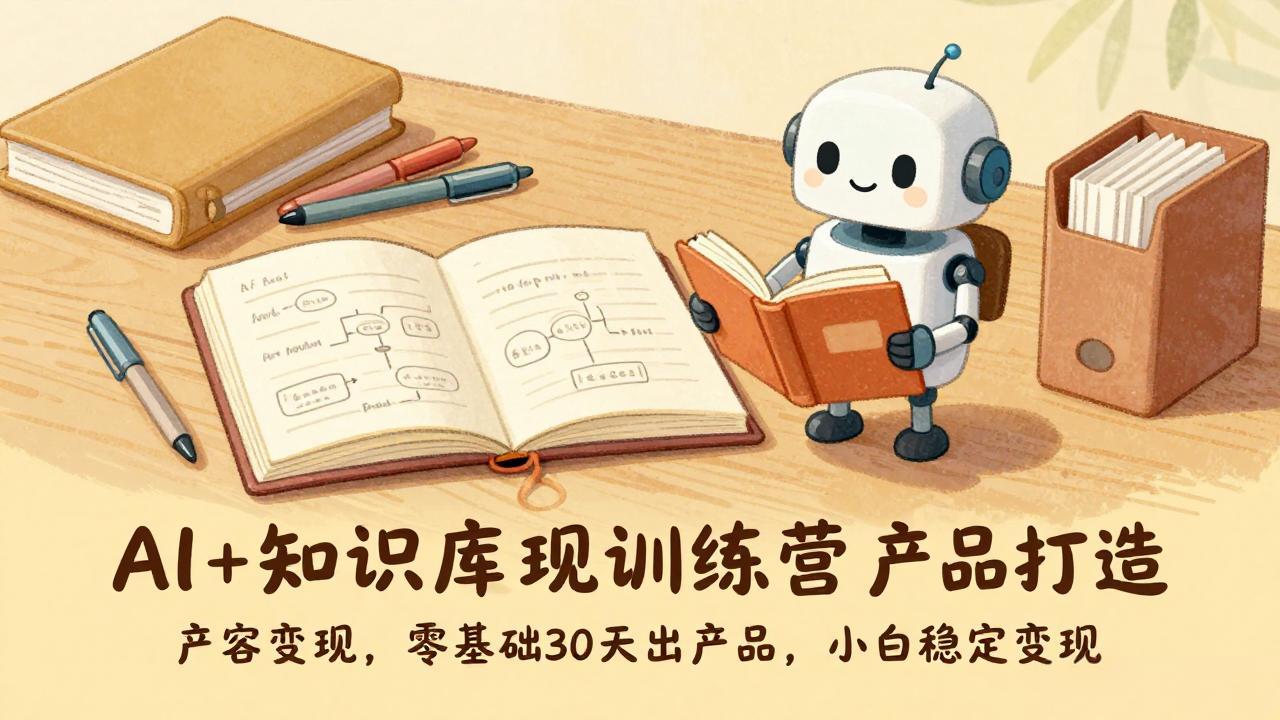 AI+知识库变现训练营，产品打造、内容创作、全平台变现，零基础30天出产品，小白稳定变现-吾爱云课堂