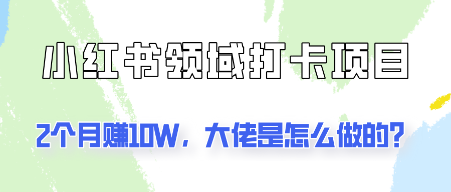 通过小红书领域打卡项目2个月赚10W,大佬是怎么做的?-吾爱云课堂