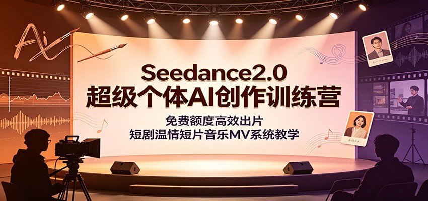 Seedance2.0超级个体AI创作训练营：免费额度高效出片，短剧温情短片音乐MV系统教学-吾爱云课堂
