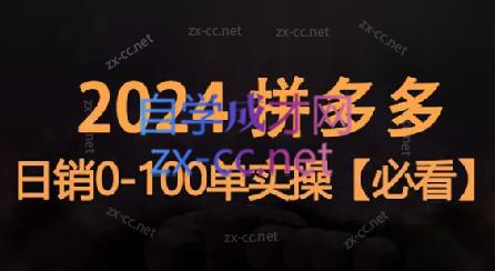 恒哥·2024拼多多日销0-100单实操-吾爱云课堂