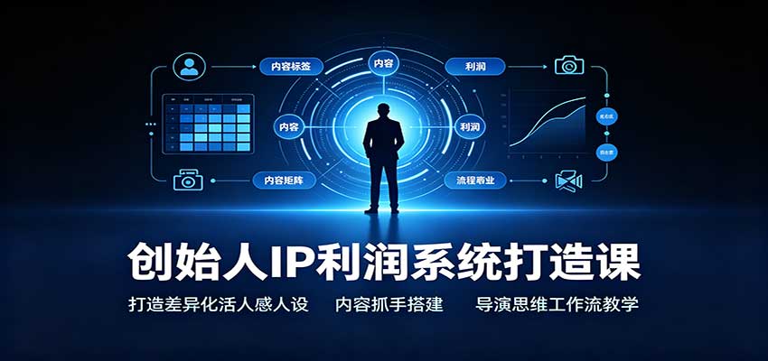 创始人IP利润系统打造课：打造差异化活人感人设，内容抓手搭建，导演思维工作流教学-吾爱云课堂