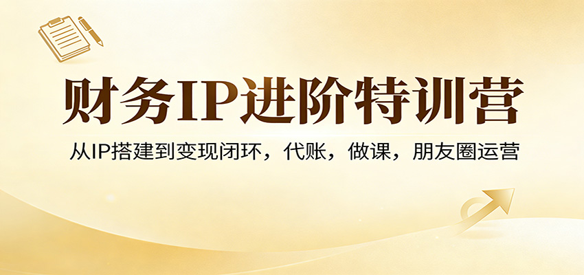 财务IP进阶特训营：从IP搭建到变现闭环，代账，做课，朋友圈运营-吾爱云课堂