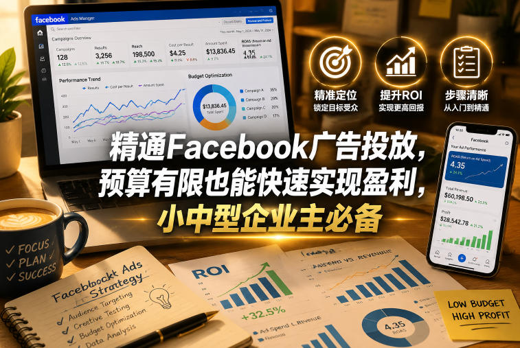 精通Facebook广告投放，预算有限也能快速实现盈利，小中型企业主必备【原创双语字幕】-吾爱云课堂