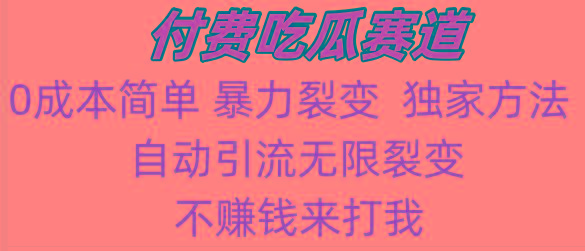 吃瓜付费赛道,暴力无限裂变,0成本,实测日入700+!!!-吾爱云课堂