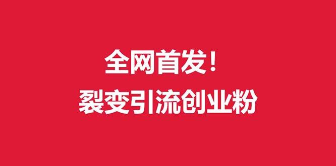 (全网首发)外面收费几千的裂变引流高质量创业粉-吾爱云课堂