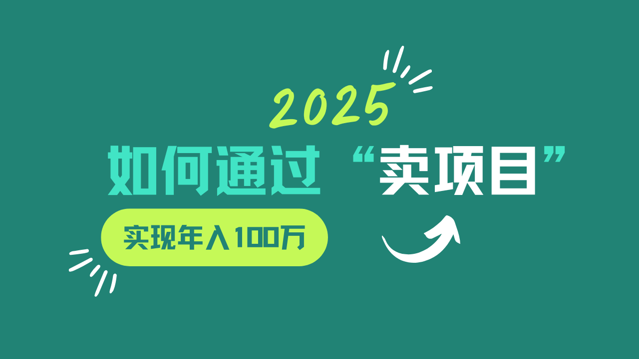 2025年如何通过“卖项目”实现年入100w-吾爱云课堂