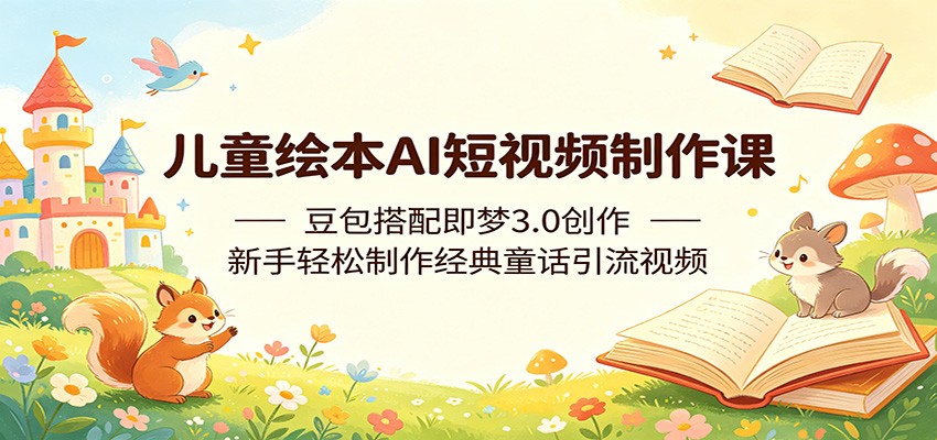 儿童绘本AI短视频制作课：豆包搭配即梦3.0创作，新手轻松制作经典童话引流视频-吾爱云课堂