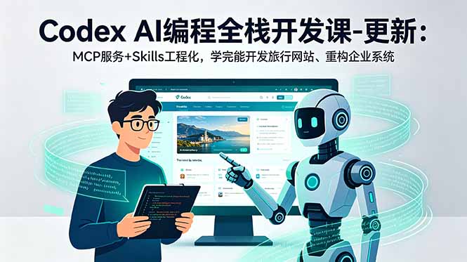 Codex AI编程全栈开发课-更新：MCP服务+Skills工程化，学完能开发旅行网站、重构企业系统-吾爱云课堂
