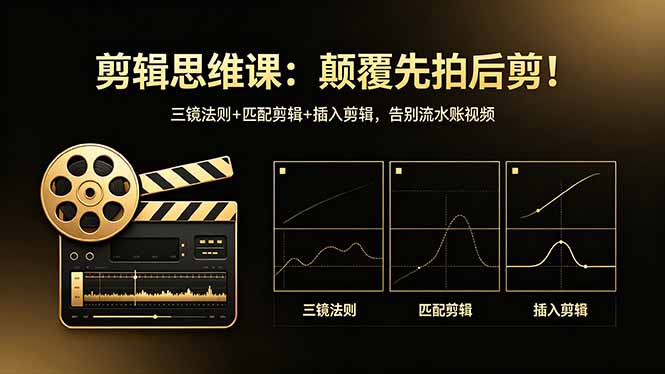 剪辑思维课：颠覆先拍后剪！三镜法则+匹配剪辑+插入剪辑，告别流水账视频-吾爱云课堂