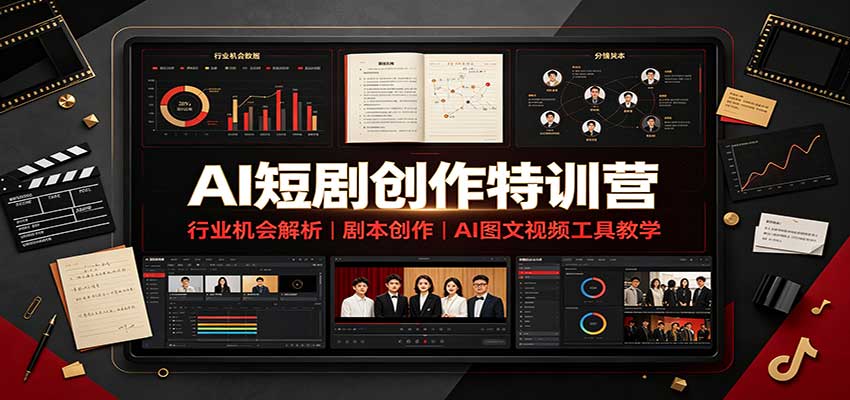 AI短剧创作特训营：行业机会解析，剧本创作，AI图文视频工具教学(文字版)-吾爱云课堂