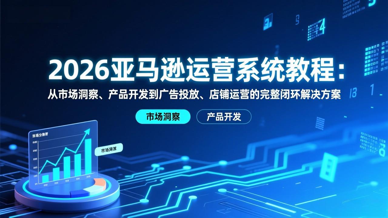 2026亚马逊运营系统教程：从市场洞察、产品开发到广告投放、店铺运营的完整闭环解决方案-吾爱云课堂
