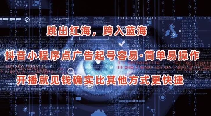 抖音小程序点广告项目,起号容易,简单易操作,开播就见有收益【揭秘】-吾爱云课堂