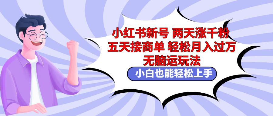 小红书新号两天涨千粉五天接商单轻松月入过万 无脑搬运玩法 小白也能轻...-吾爱云课堂
