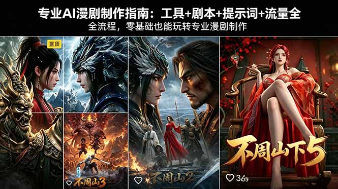 专业AI漫剧制作指南：工具+剧本+提示词+流量全流程，零基础也能玩转专业漫剧制作-吾爱云课堂