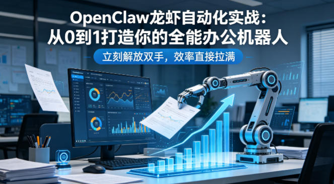 OpenClaw龙虾自动化实战：从0到1打造你的全能办公机器人，立刻解放双手，效率直接拉满-吾爱云课堂