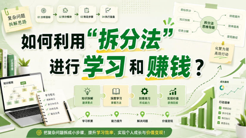 付费文章：如何利用“拆分法”进行学习和賺钱？-吾爱云课堂