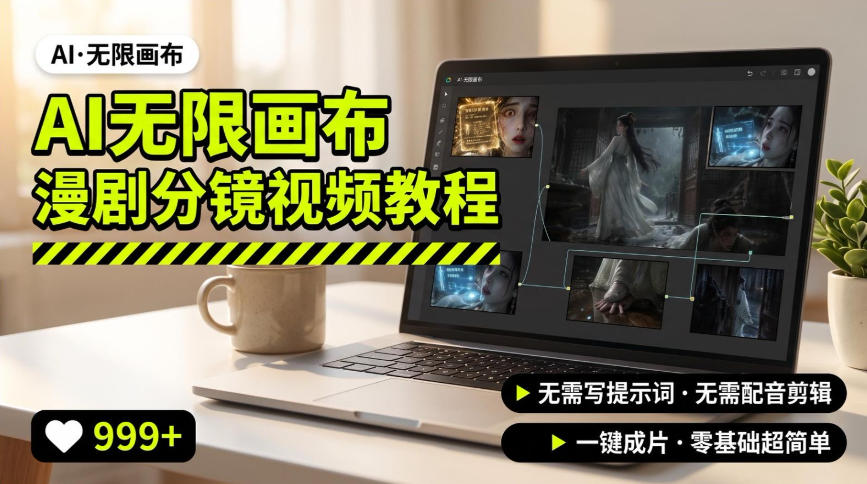 AI无限画布制作爆款漫剧分镜视频搭建教程，无需写脚本，无需制作音频，一键制作超简单-吾爱云课堂