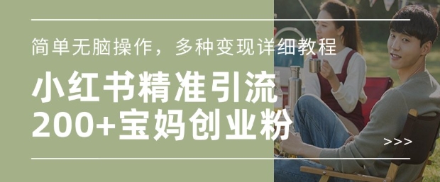 小红书混剪日引200+宝妈创业粉，简单无脑操作，多种变现详细教程-吾爱云课堂