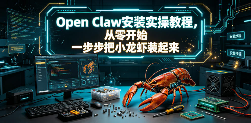 Open Claw安装实操教程，从零开始一步步一步步把小龙虾装起来-吾爱云课堂