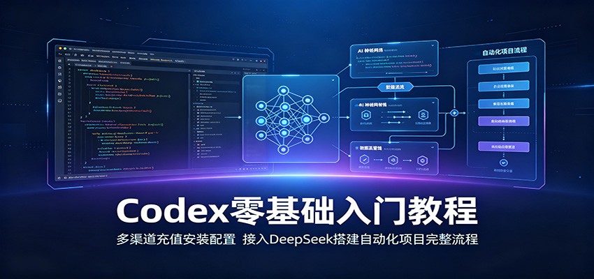 Codex零基础入门教程：多渠道充值安装配置，接入DeepSeek搭建自动化项目完整流程-吾爱云课堂