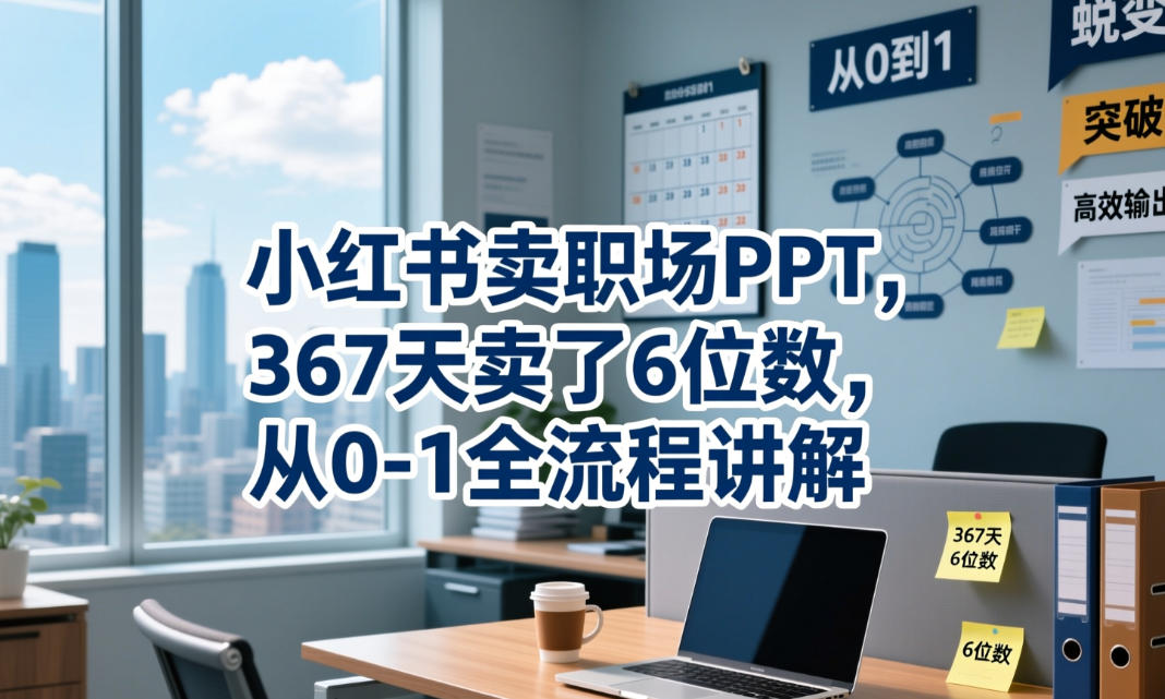 小红书卖职场PPT，367天卖了6位数，从0-1全流程讲解-吾爱云课堂