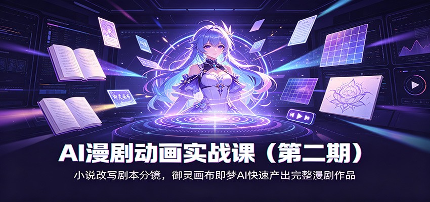 AI漫剧动画实战课(第二期)：小说改写剧本分镜，御灵画布即梦AI快速产出完整漫剧作品-吾爱云课堂
