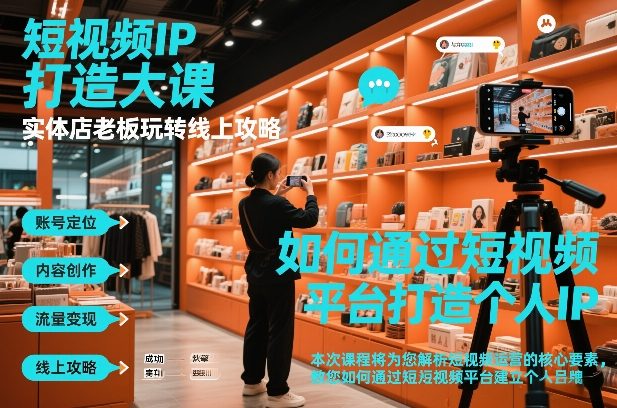 短视频ip打造大课，实体店老板玩转线上攻略-吾爱云课堂