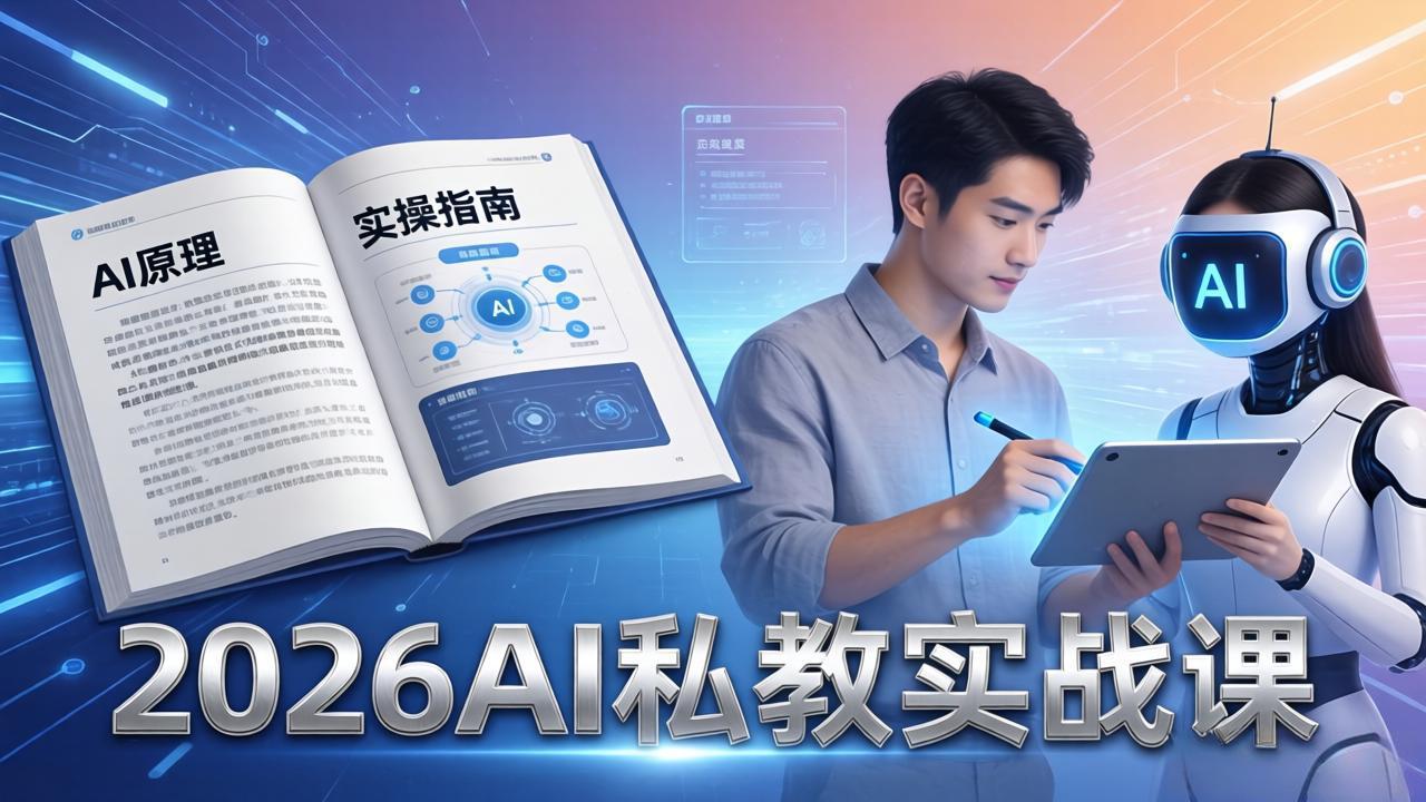 2026AI私教实战课：从AI原理到全场景实操，零基础学会用AI提效+单人单干创业-吾爱云课堂