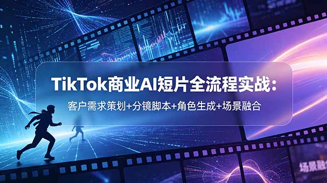 TikTok商业AI短片全流程实战：客户需求策划+分镜脚本+角色生成+场景融合-吾爱云课堂