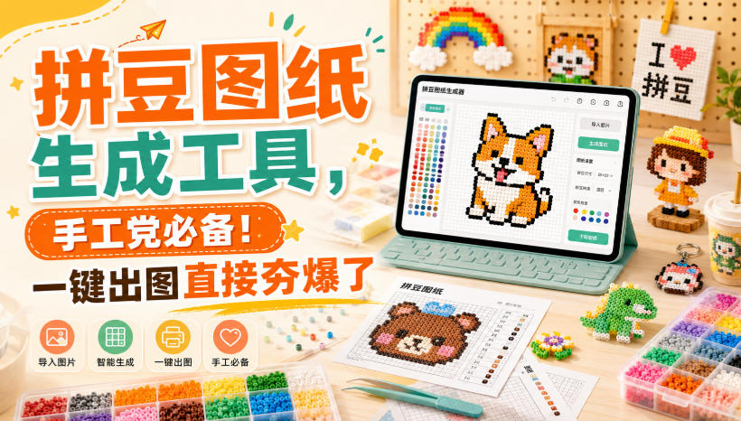 拼豆图纸生成工具，手工党必备！一键出图直接夯爆了-吾爱云课堂