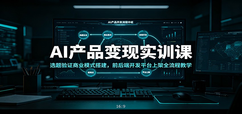 AI产品变现实训课：选题验证商业模式搭建，前后端开发平台上架全流程教学-吾爱云课堂