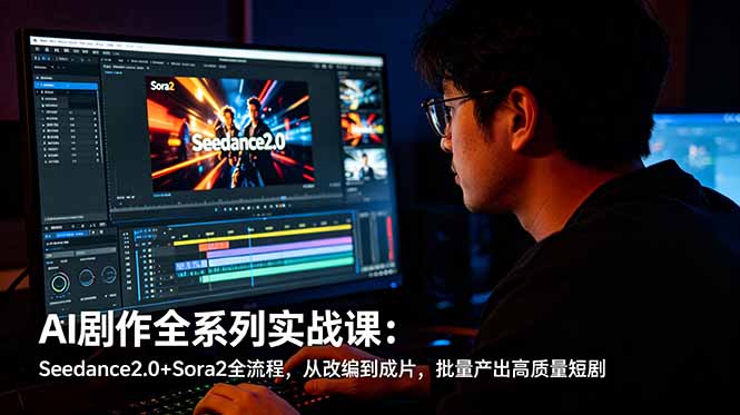 AI剧作全系列实战课：Seedance2.0+Sora2全流程，从改编到成片，批量产出高质量短剧-吾爱云课堂