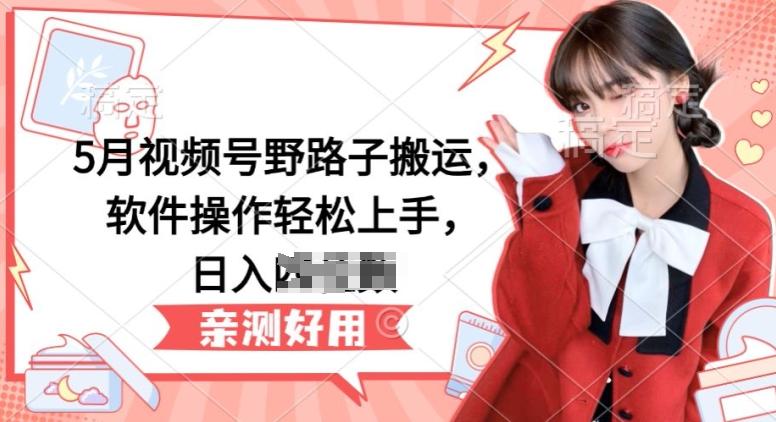 5月视频号野路子搬运，软件操作轻松上手，日入三位数【揭秘】-吾爱云课堂