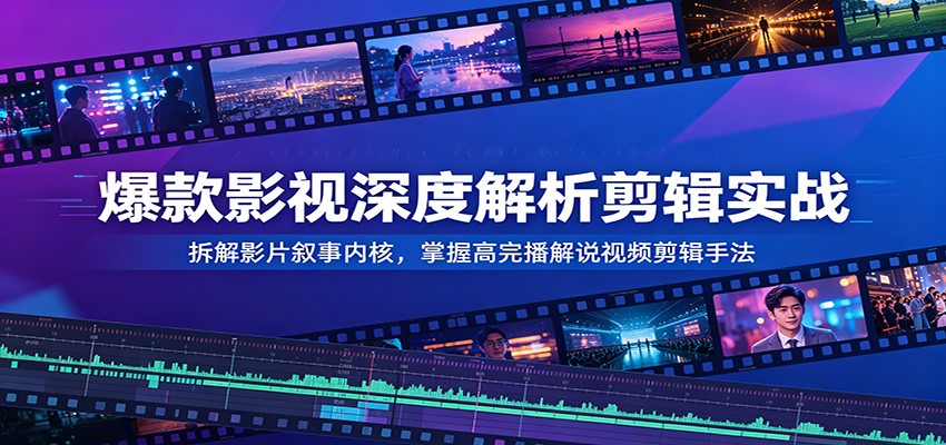 爆款影视深度解析剪辑实战:拆解影片叙事内核,掌握高完播解说视频剪辑手法-吾爱云课堂