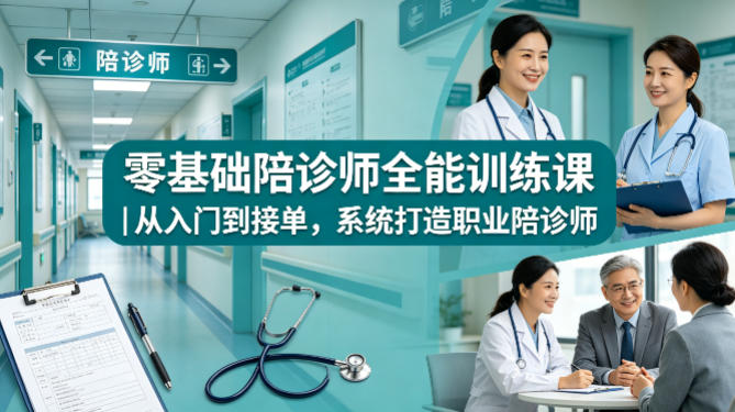 零基础陪诊师全能训练课｜从入门到接单，系统打造职业陪诊师-吾爱云课堂