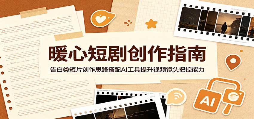 暖心短剧创作指南：告白类短片创作思路搭配AI工具提升视频镜头把控能力-吾爱云课堂