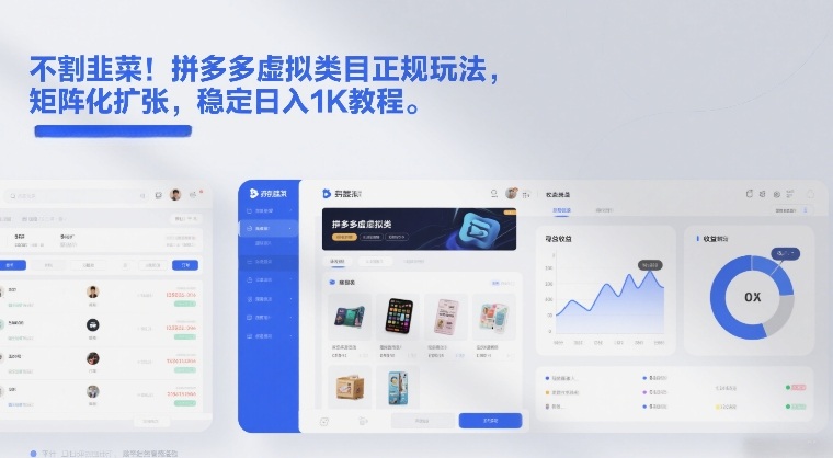 不割韭菜！拼多多虚拟类目正规玩法，矩阵化扩张，稳定日入1K教程【揭秘】-吾爱云课堂