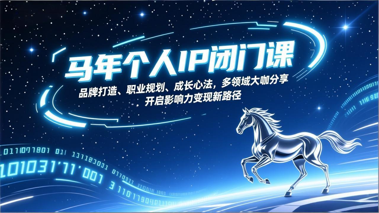 马年个人IP闭门课，品牌打造、职业规划、成长心法，多领域大咖分享，开启影响力变现新路径-吾爱云课堂