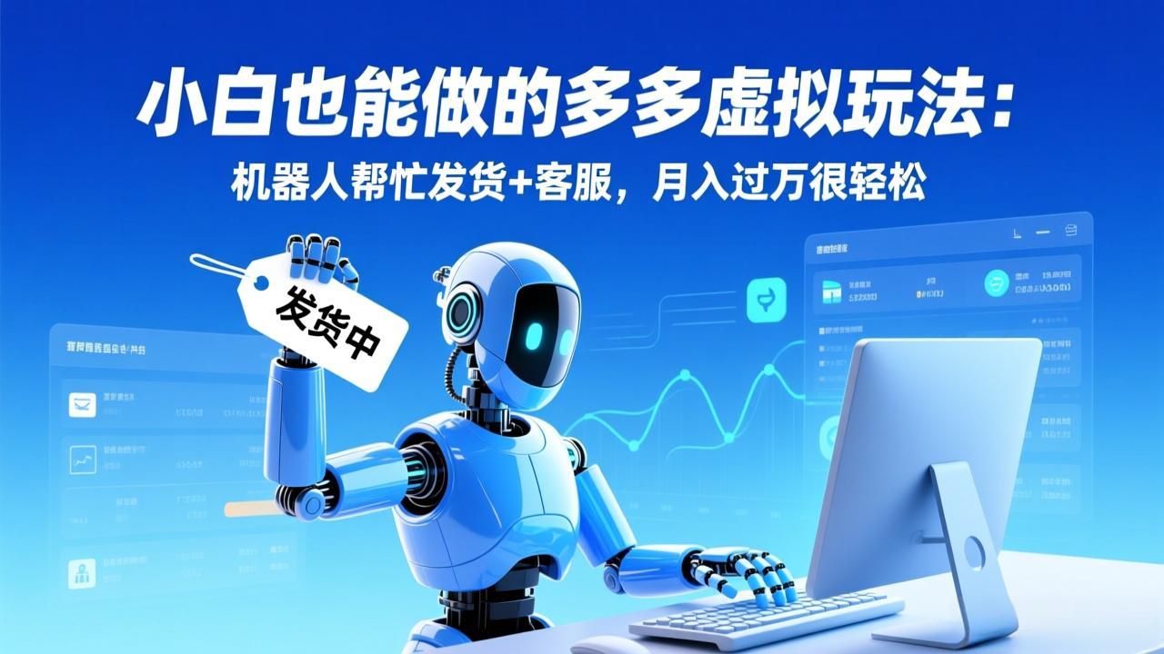 小白也能做的多多虚拟玩法：机器人帮忙发货+客服，月入过万很轻松-吾爱云课堂