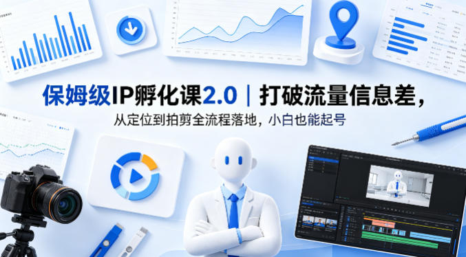 保姆级IP孵化课2.0｜打破流量信息差，从定位到拍剪全流程落地，小白也能起号-吾爱云课堂