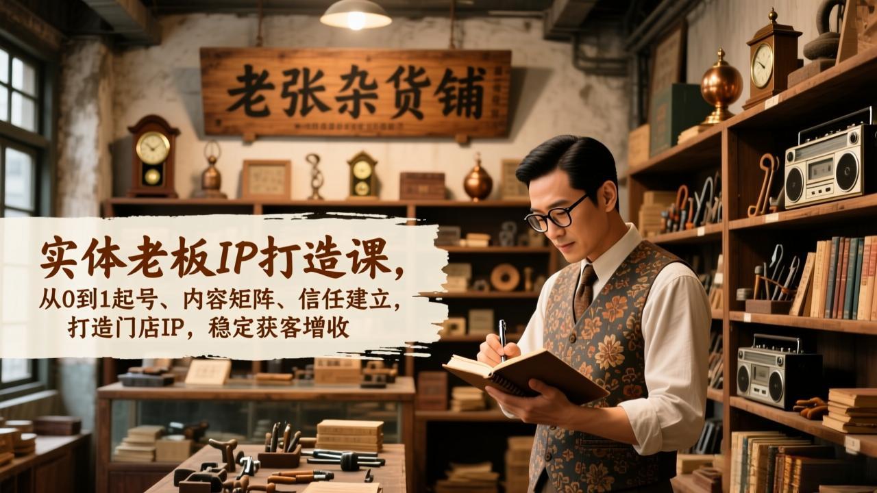 实体老板IP打造课，从0到1起号、内容矩阵、信任建立，打造门店IP，稳定获客增收-吾爱云课堂