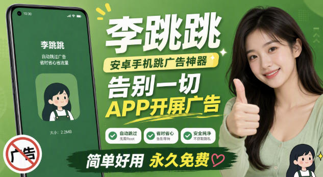 李跳跳内置规则版,安卓手机拒绝app开屏广告,让app更干净-吾爱云课堂