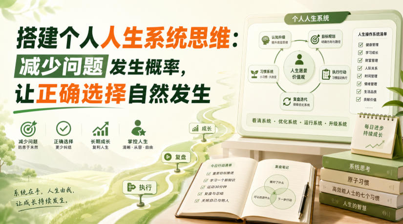 付费文章：搭建个人人生系统思维：减少问题发生概率，让正确选择自然发生-吾爱云课堂