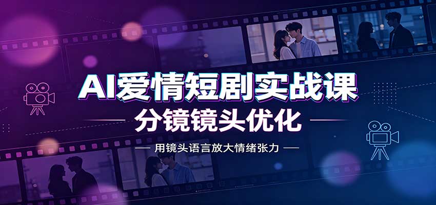 AI爱情短剧实战课:故事剧本创作,分镜镜头优化,智能体提示词-吾爱云课堂