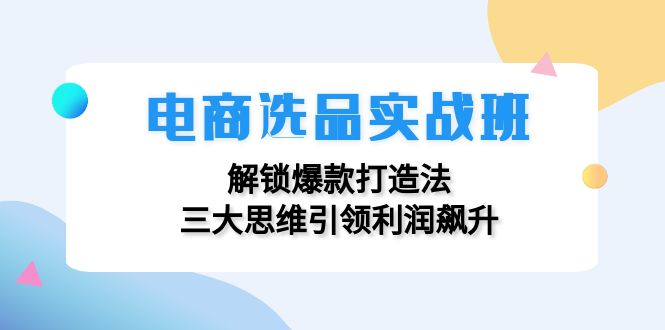 电商选品实战班:解锁爆款打造法,三大思维引领利润飙升-吾爱云课堂