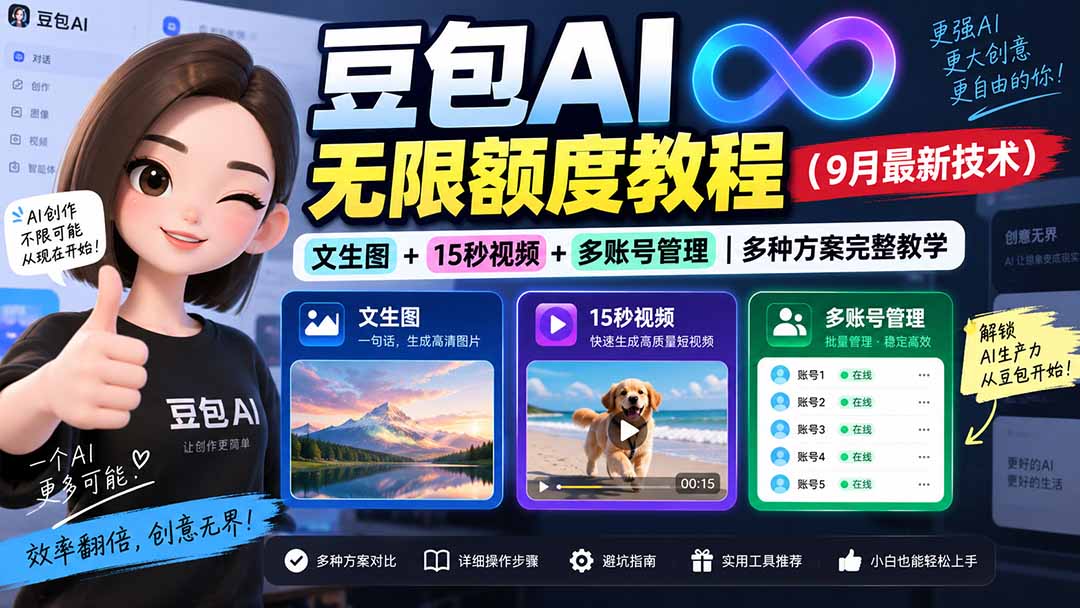 豆包AI无限额度教程(9月最新技术-吾爱云课堂