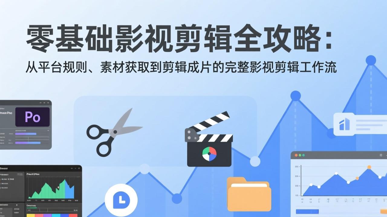 零基础影视剪辑全攻略：从平台规则、素材获取到剪辑成片的完整影视剪辑工作流-吾爱云课堂